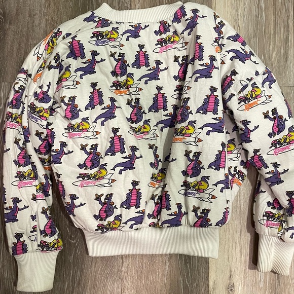 Vintage Disney Figment All Over Print Reversible Puffer Sweatshirt Children’s S - Picture 3 of 8